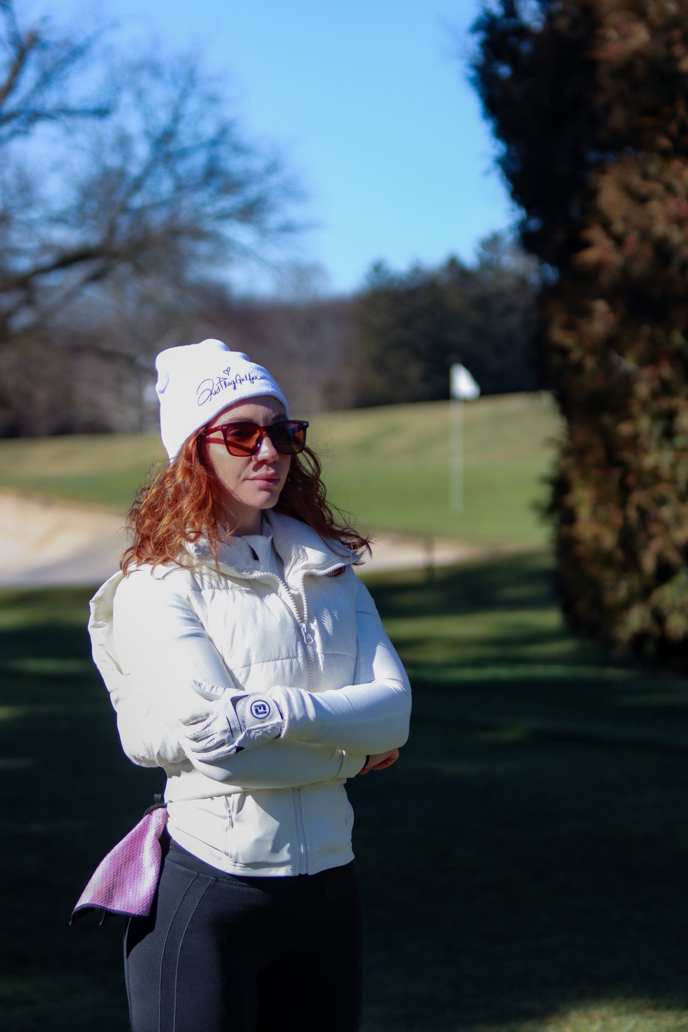 Red Flag Golfer Signature Beanie - White