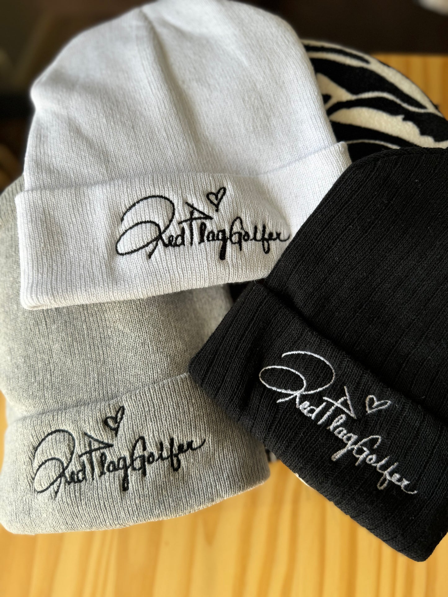Red Flag Golfer Signature Beanie - Black
