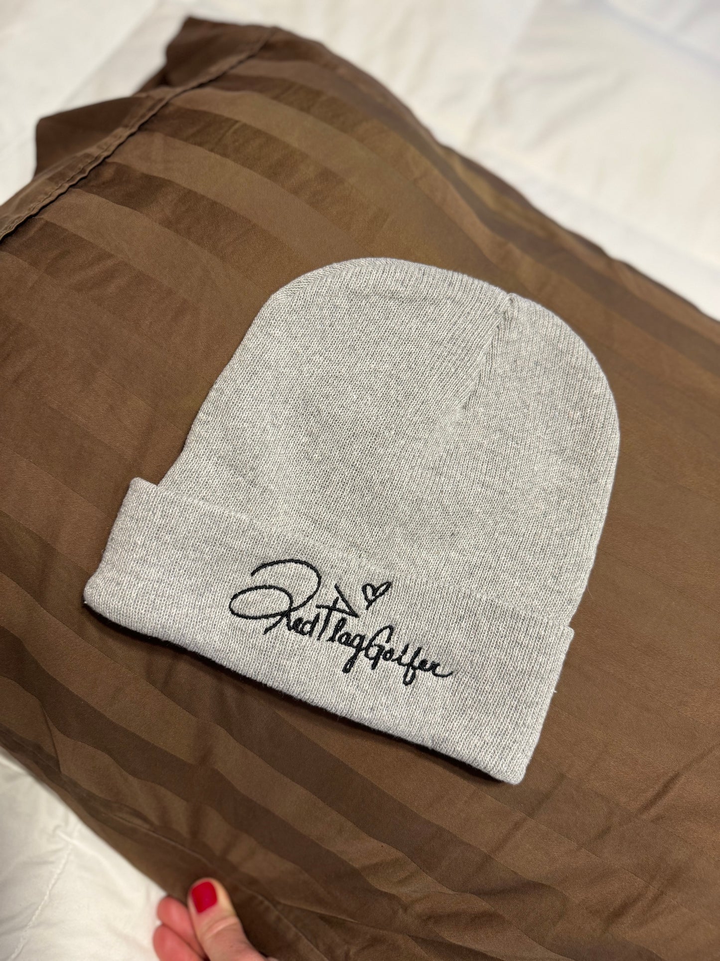 Red Flag Golfer Signature Beanie - Gray