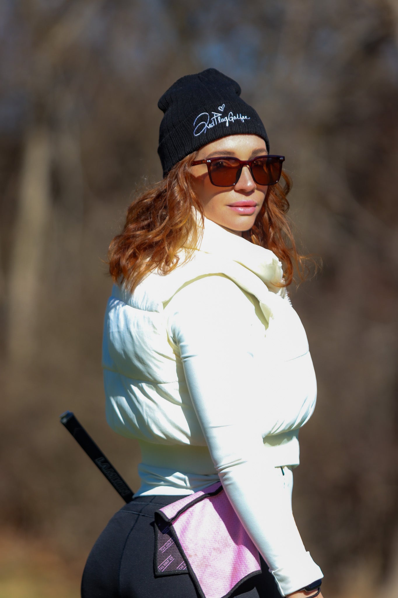 Red Flag Golfer Signature Beanie - Black