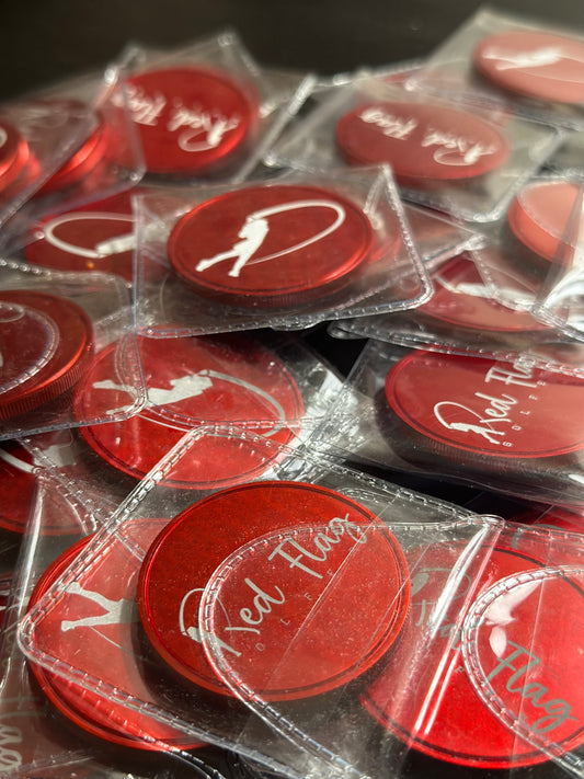 Red Flag Golfer Ball Marker